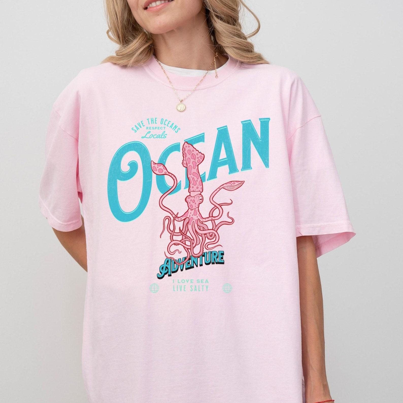 Squid Comfort Colors T-shirt, Ocean Lover Unisex Tee 3XL