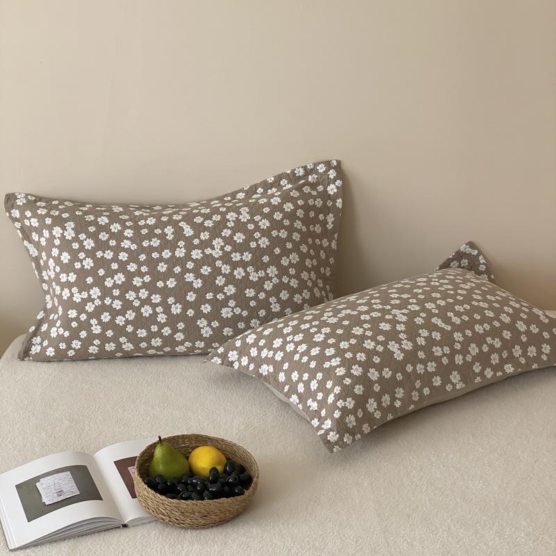Cartoon Cotton Jacquard Pillowcase Set: 4-Layer Gauze, Soft, Breathable, Universal for All Seasons (Set of 2)