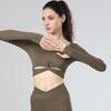 European & American Autumn Yoga Wear: Long Sleeve, Skin-Friendly, Comfortable, Sexy Fit with Chest Pads for Women