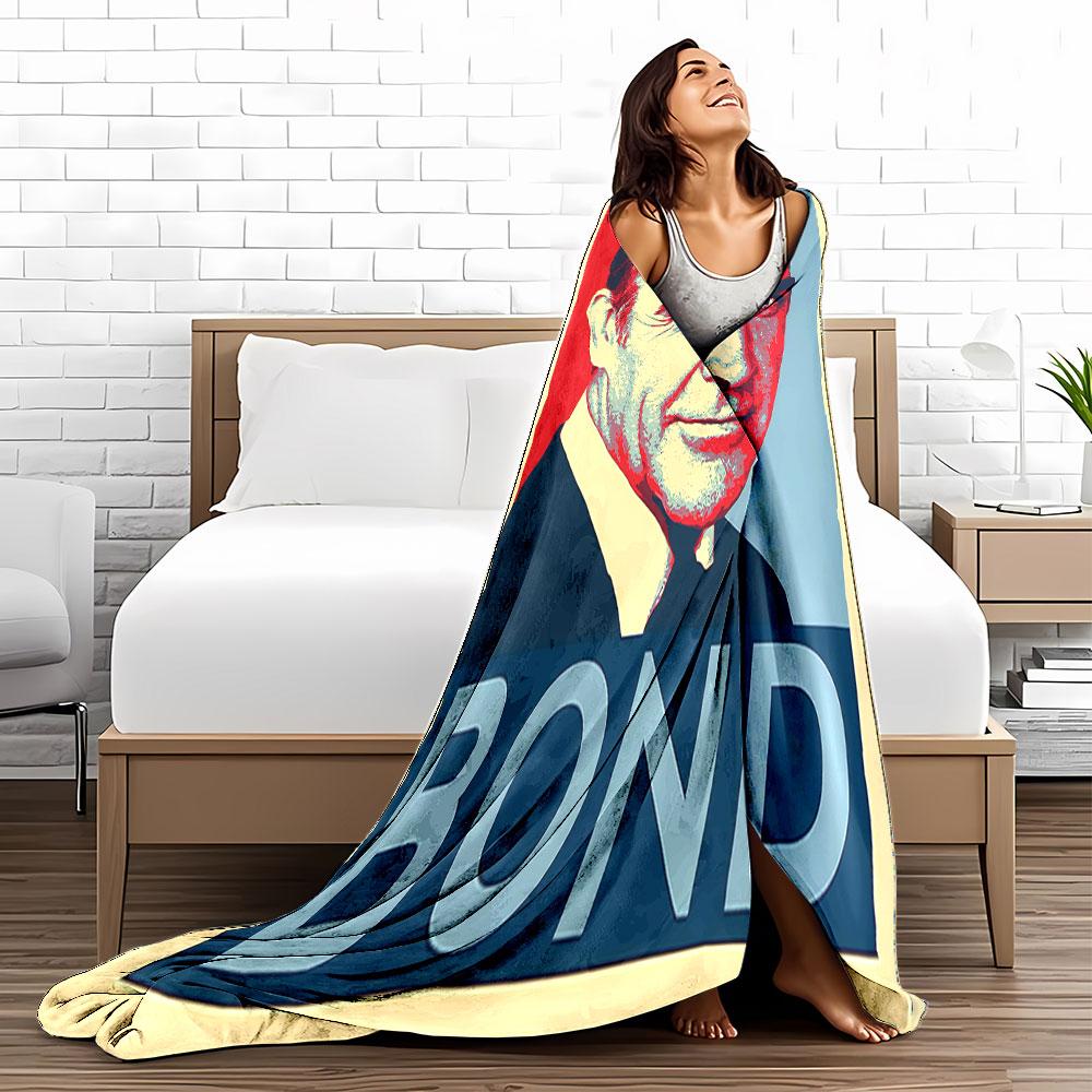 Black Suit Bond Style Blanket for All Seasons Blanket Lunch Break Throw Gift