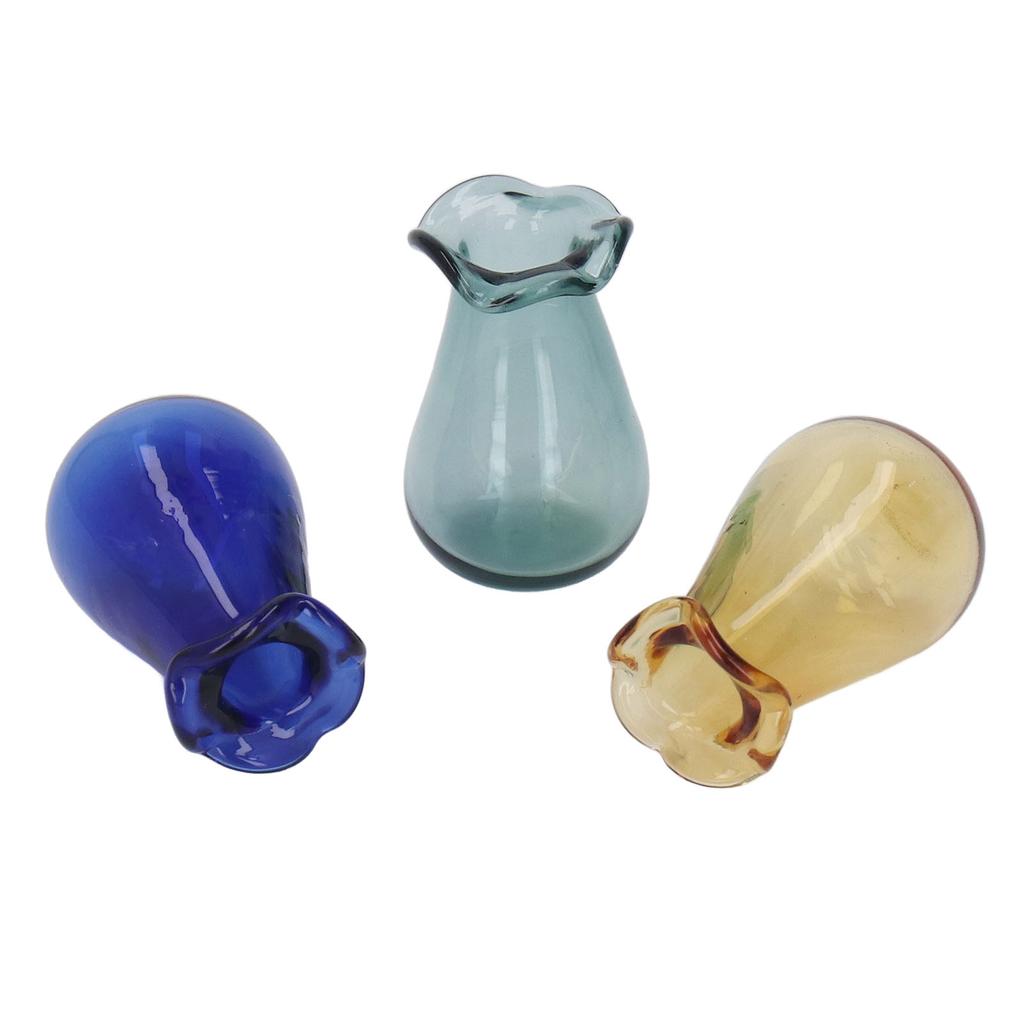 3pcs Dollhouse Glass Vase DIY Simulated Miniature Vase Dollhouse Landscape Decoration Accessories Type B
