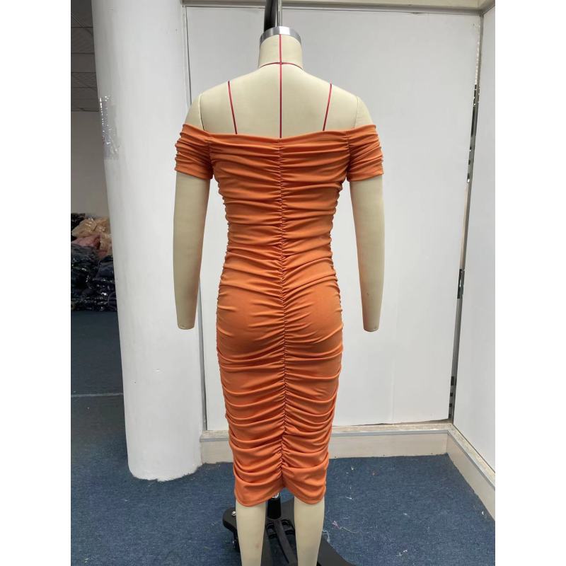Sexy, elegantes Midikleid mit One-Shoulder-Rüstung für Damen