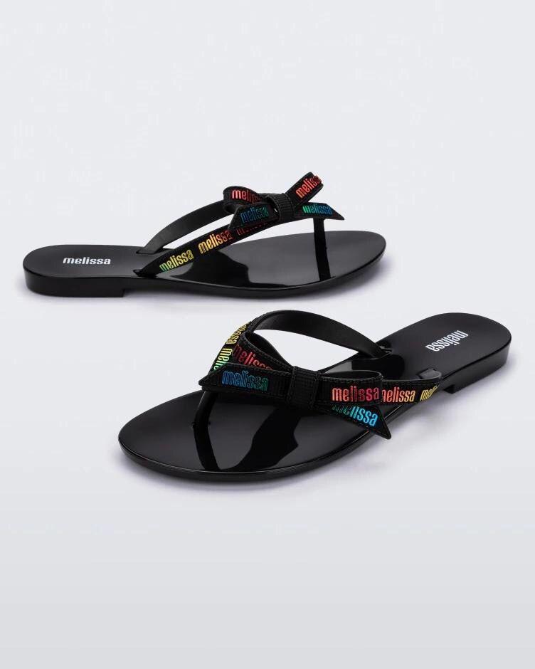 2025 Melissa moteriškos šlepetės su kaspinėliu - paprastos, madingos, plokščiapadės vasarinės paplūdimio šlepetės