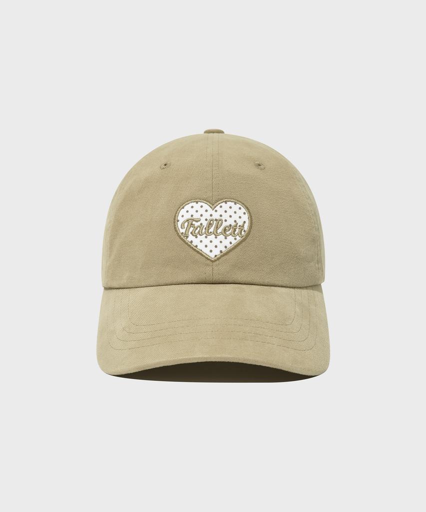 FALLETT Dot Heart Logo Typography Ball Cap Beige