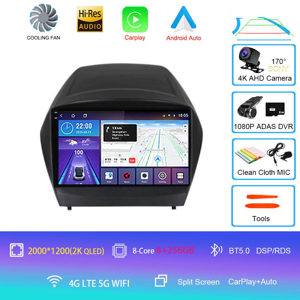Autorádio Android 14 Carplay Auto Multimediální Přehrávač Pro Hyundai Tucson 2 LM IX35 2009-2015 Autorádio GPS Stereo 2din Hlavní Jednotka