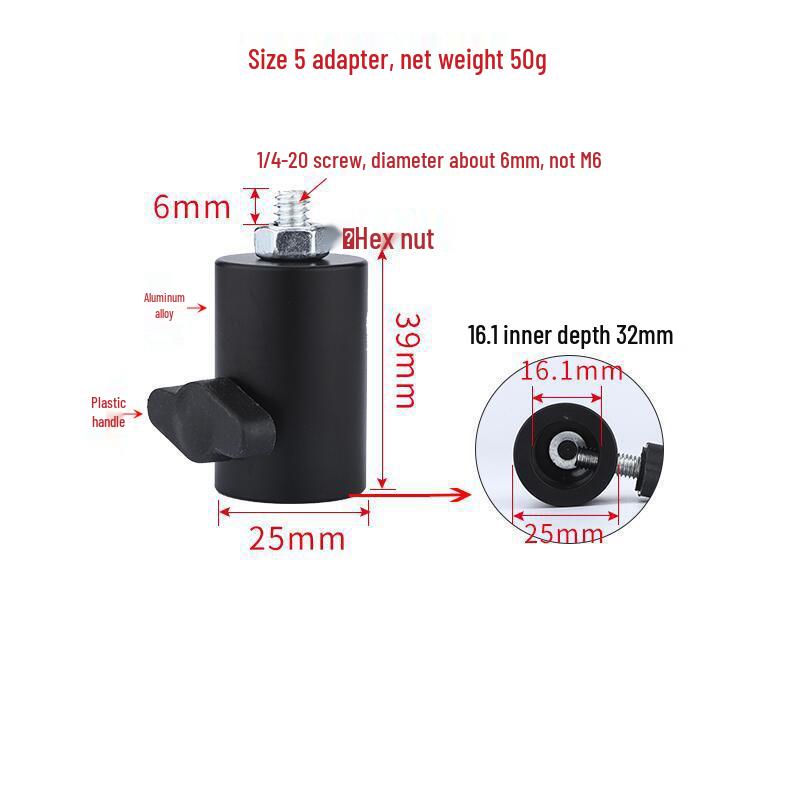 

Photography Light Stand Adapter: 1/4 Screw Head Tripod Bracket, Background Stand, Horizontal & Round Pipe Converter.