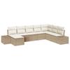 Garden Sofa Set with Cushions 8 Pcs Beige Poly Rattan