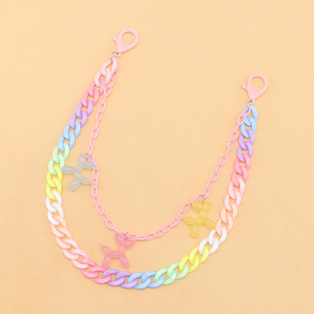 

Plastic Candy Dog Pendant Waist Chain With Lobster Clasp For Summer Fashion Accessories розовый