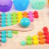 Wooden  Games Set Dots  Beads Board Games Toy  Clip Beads Puzzle