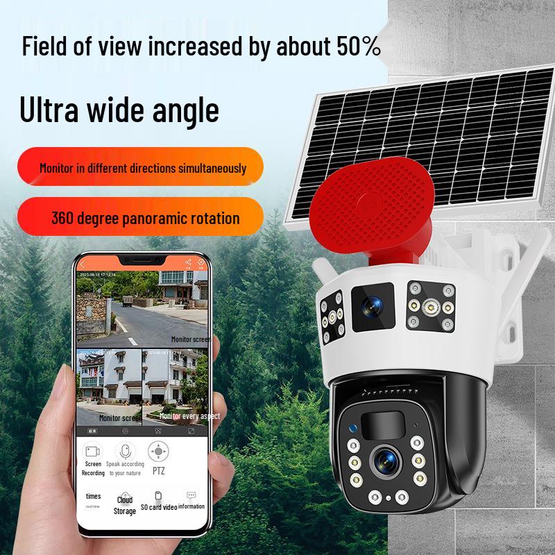 360° HD Solar-Powered Outdoor Camera with Night Vision and Remote Mobile Monitoring