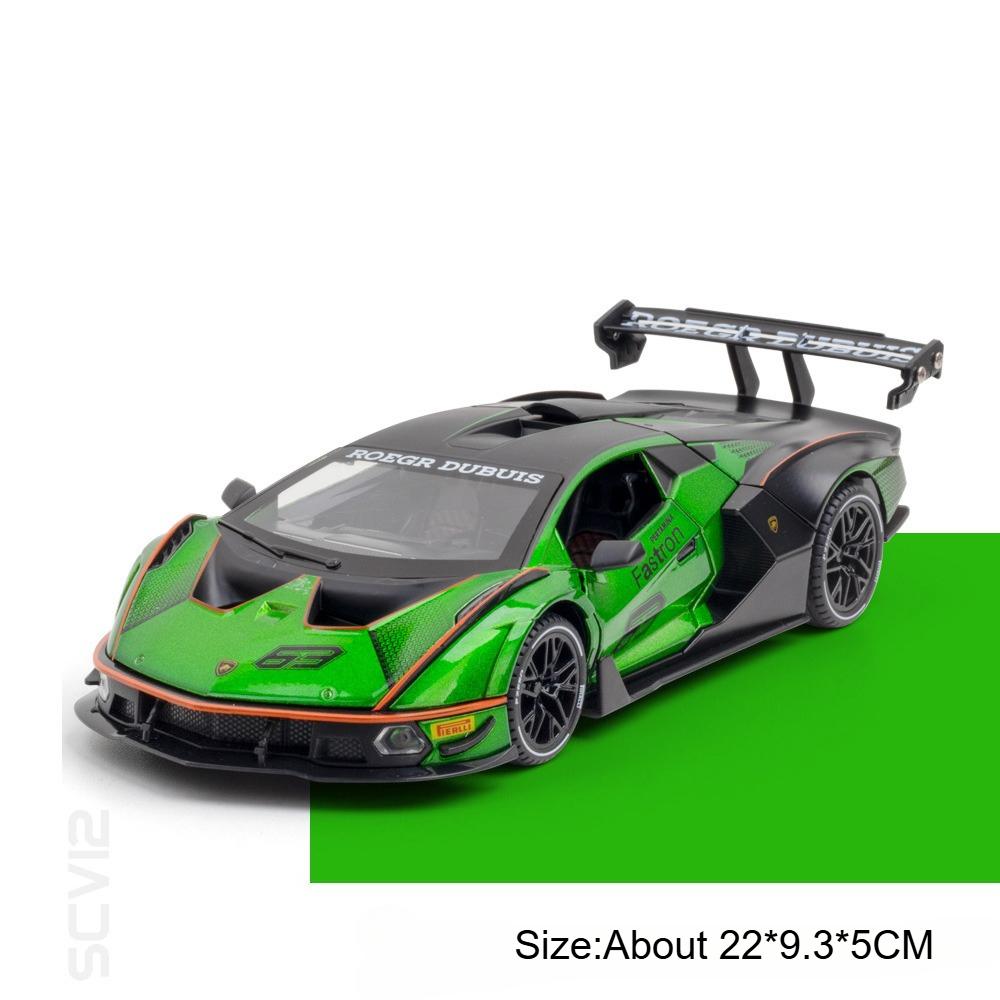 1:24 Scale Revuelto SCV12 Toy Car Model Alloy Diecast Doors Opened Sound Light Pull Back Racing Cars Models Home Decoration