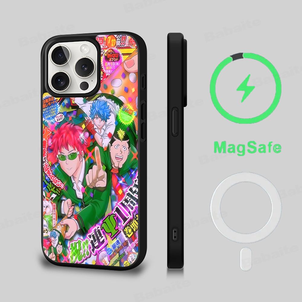 Saiki Kusuo No Psi Nan Phone Case Magnetic Case For IPhone 16 14 13 12 11 15 Pro Max Plus For Magsafe Wireless Charge Cover