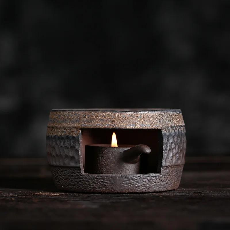 Coarse Pottery Warm Tea Stove Japanese-Style Handmade Vintage Tea Warmer Tea Pot Ceramic Kung Fu Tea Set Warm Tea Set