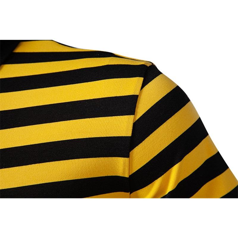 Summer Men's Classic Striped Polo Shirts Short Sleeve Breathable Casual T-Shirt Contrast Color Lapel Collar Streetwear Basic Top