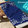 Marineblau Paisely Bandana Strandtuch Schnelltrocknend Reisehandtuch Unisex Weich Bequem Schnelltrocknend Tragbar für Männer Frauen Strand