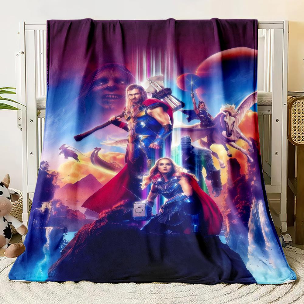 Marvel Flannel thin Blanket Bedroom Living Room Sofa Blanket Student Nap Office Nap Camping Trip Girlfriend Gift