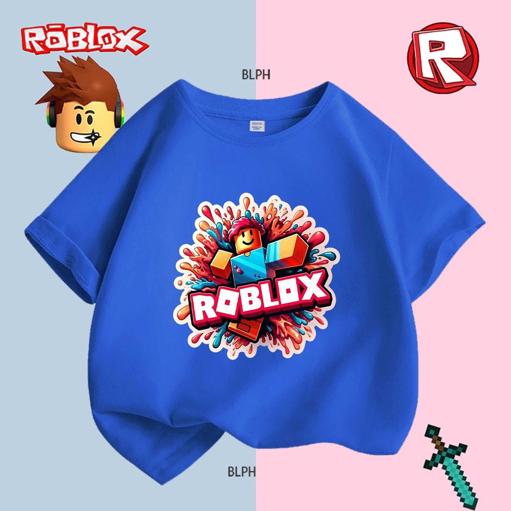 Cute Roblox Character Print Kids T-Shirt, Colorful and Fun Gaming-Inspired Tee for Boys/Girls, Ideal for Casual Wear and Roblox