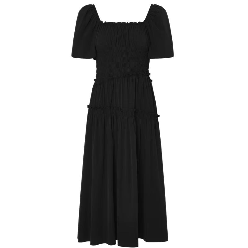 

MO&Co. New Chinese Style Square Neck Puff Sleeve Gathered Midi Dress L 170