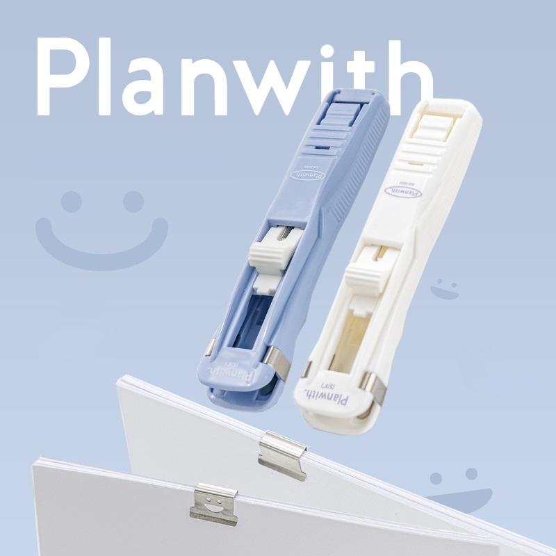 Planwith Push Paper Clip Pusher Set Smile Design Reusable Mini Binder for File Index Office Binding Tools