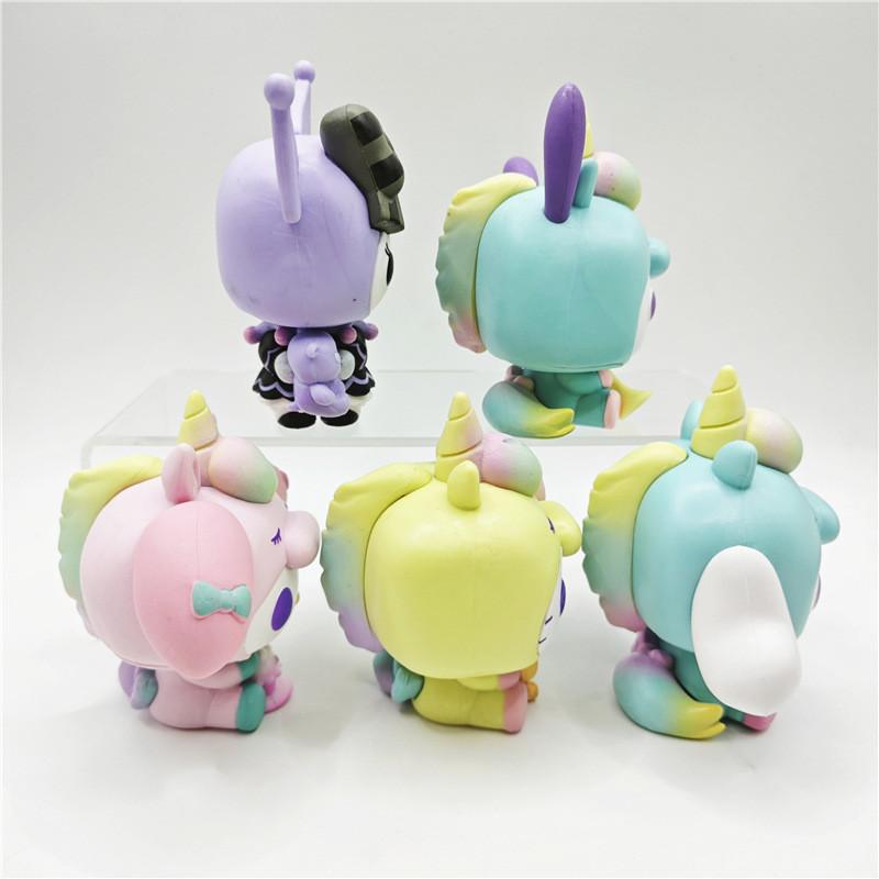 Rainbow Unicorn Sanlio Model Cake Decoration Festival Doll Gift