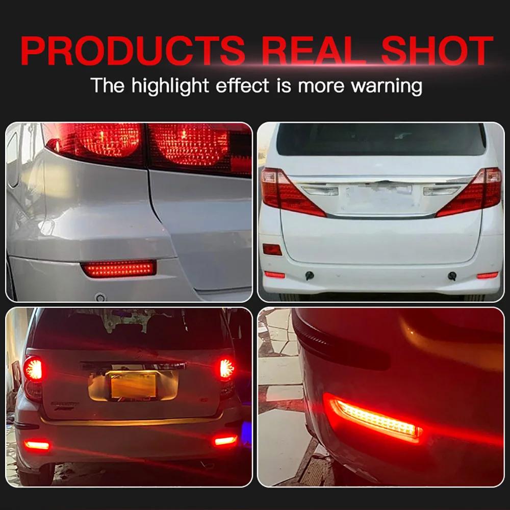 2Pcs LED Rear Bumper Reflector Light for Toyota Avensis Saloon Estate/Tourer Estima 2.4 Previa RAV4 Brake Warning Dynamic Lamp.