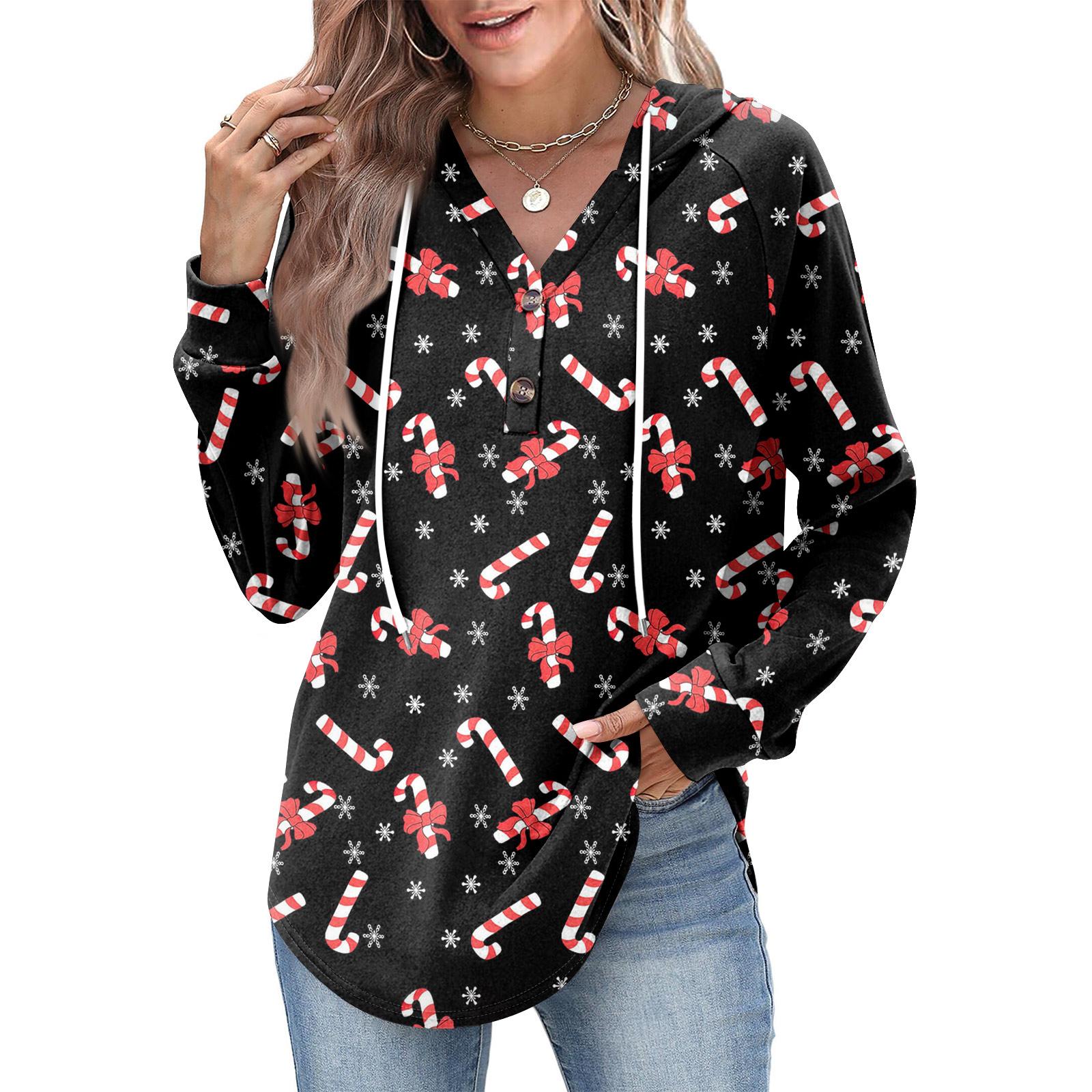 

Women s Fashion Women s Lightweight Long Sleeve Pullover With Pockets Preppy Graphic Hoodie S чорний