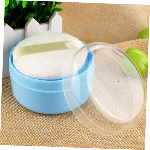 GARVALON Baby Powder Puff Box, Talcum Powder Puff Case, Durable Material, One-Hand Operation, Gentle On Skin, Newborn Care Supplies, 2-Pack