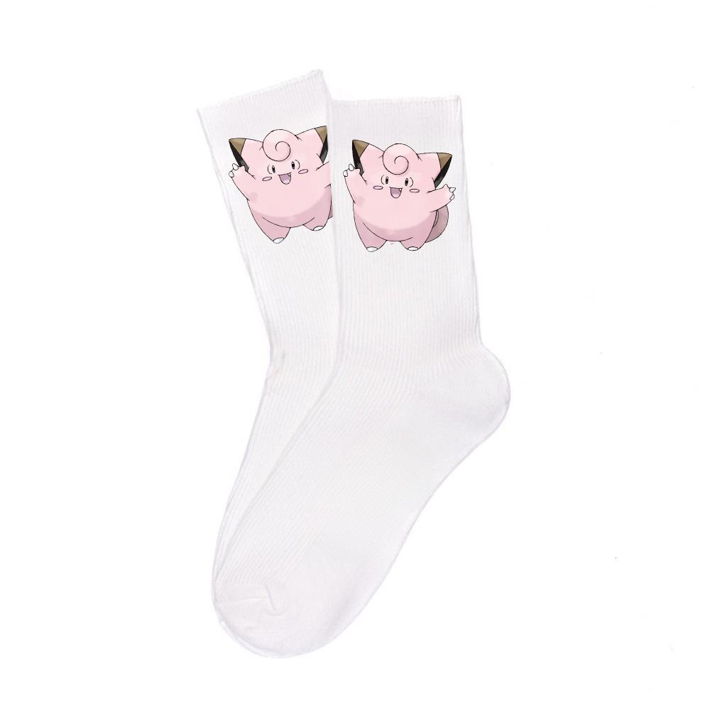 Cartoon White Cotton Socks Unisex Breathable Sports Socks Anime Collectibles Cute Trendy Fashion Unique Birthday Gifts
