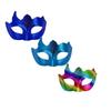 Men's Halloween Half Face with Multi Horns and Elastic - 3 Pack Assorted Colors
