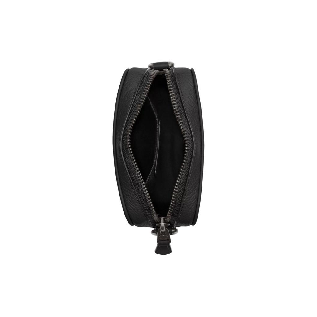 Coach Sullivan 16 Textured Logo Hardware Zipper Crossbody Bag Men Crossbody Bag Black Bronze CP178-JIBLK