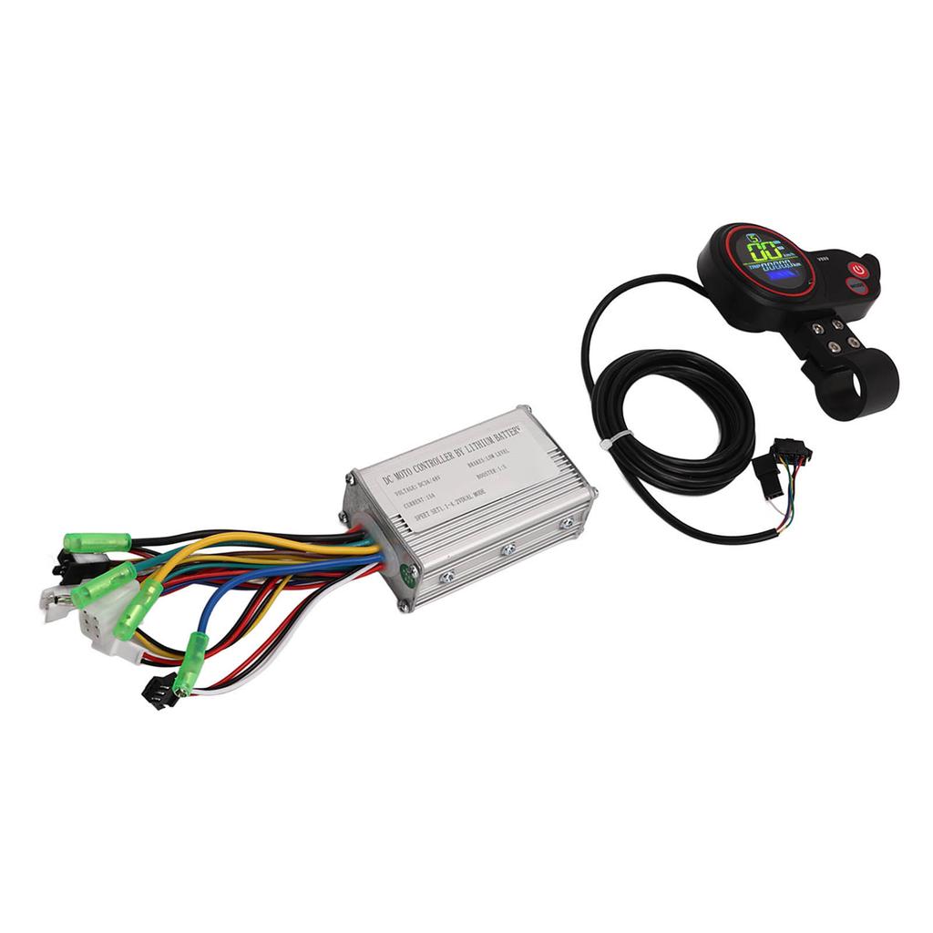 36V 48V 15A Motor Brushless Controller and LCD Display Kit for Electric Bikes Scooters 22.2mm Handlebars