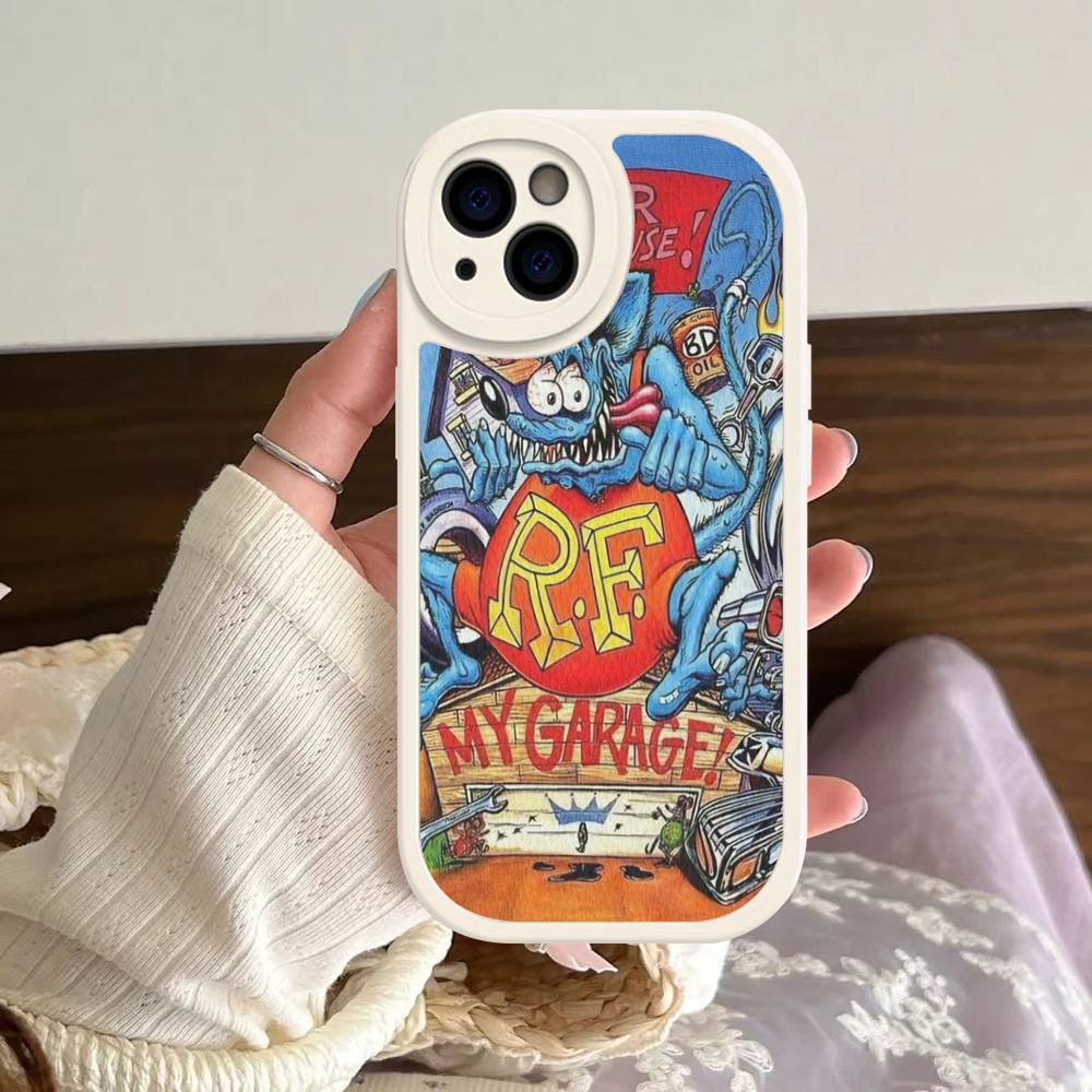 Funny Rat Fink Phone Case Hard Leather For IPhone 14 13 16 Mini 15 14 11 12 Pro Max Plus Fundas