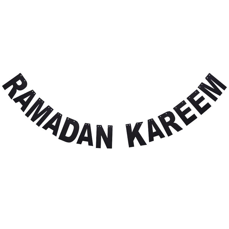 EID Mubarak Banner Glitter Star Moon Letter Paper Bunting Garland Islamic Muslim Party Ramadan Kareem Decorations for Home 2025
