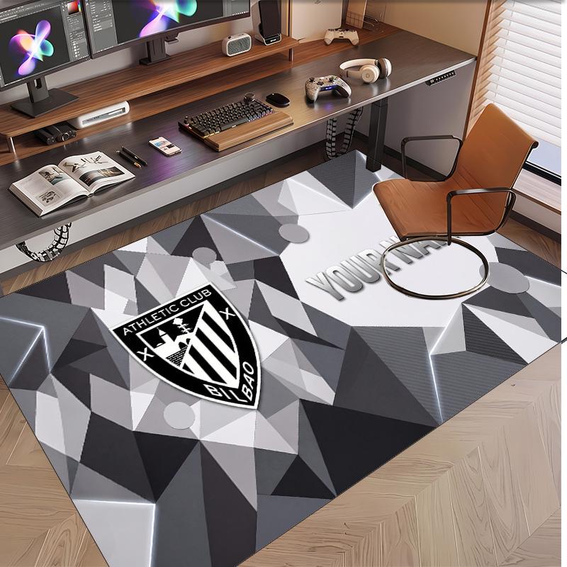 Personalized Crystal Velvet Carpet Athletic Bilbao FC Pattern Non Slip Floor Rug