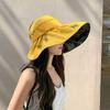 Empty Top Large Visor Sun Hat Foldable Sunscreen Bucket Hat Fashion Summer Sun Cap  Travel