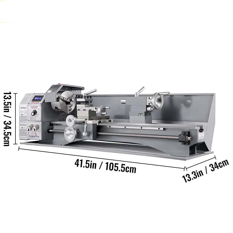 1100W Mini Lathe Mini Metal Lathe 38mm Spindle 3-Jaw Chuck 220x600mm