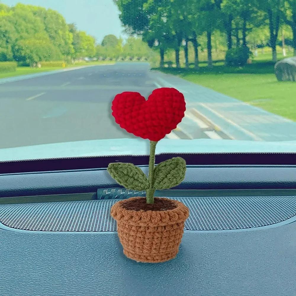 Hook Woven Finished Small Potted Plant Simulation Flower Potted Plant Flower Decoration Creative Gift Ornament