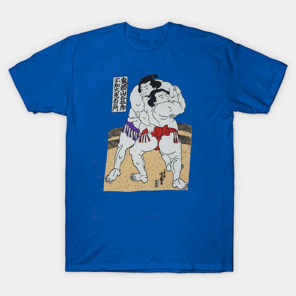 Vtg 80s 90s Old School Japan Sumo Wrestling Ukiyoe TShirt 100 Cotton ONeck Summer Short Sleeve Casual Mens Tshirt Size S3XL