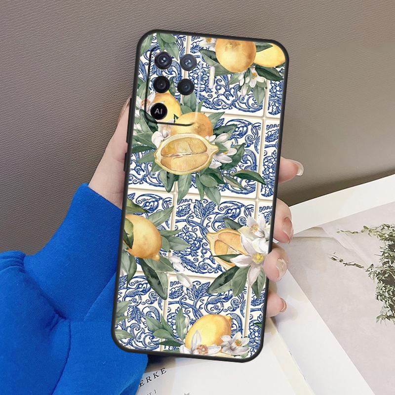 Mediterranean Lemon Case For Oppo A94 A74 A54 A80 A60 A40 A18 A38 A58 A78 A98 A96 A76 A16 A15 A17 A57 A77 A5 Pro
