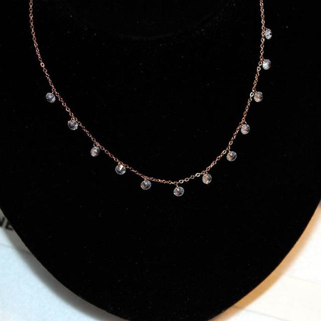 

ANENJERY Bling циркониевое ожерелье с кисточкой для женщин, элегантная темпераментная цепочка на ключицы, корейские украшения