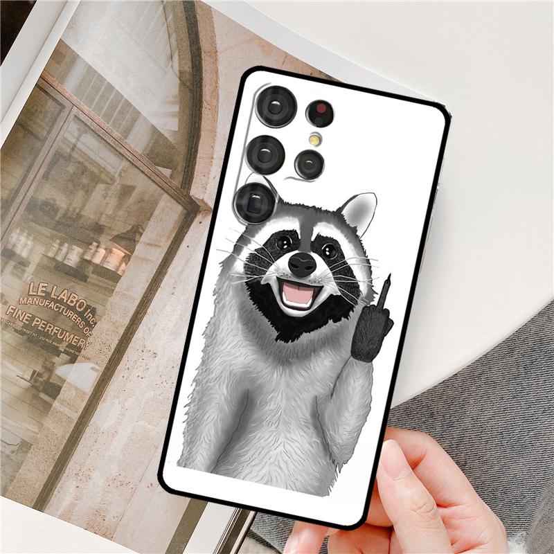 

Cartoon Raccoon Kawaii Phone Case For Samsung Galaxy S25 Ultra S9 S10 S20 FE S21 S22 S23 Plus S24 Ultra Full Cover Galaxy S24 Plus