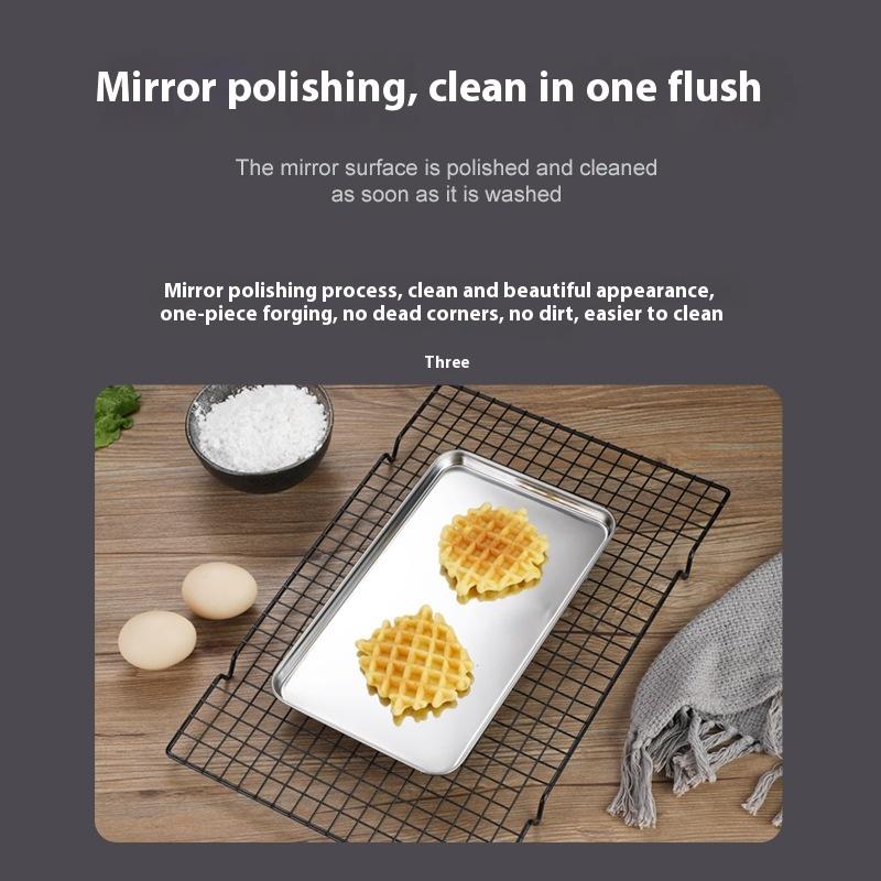 

1 шт. Бытовая нержавеющая стальная вермишельная тарелка утолщенная прямоугольная с плоским дном Liangpi тарелка для барбекю серебряный