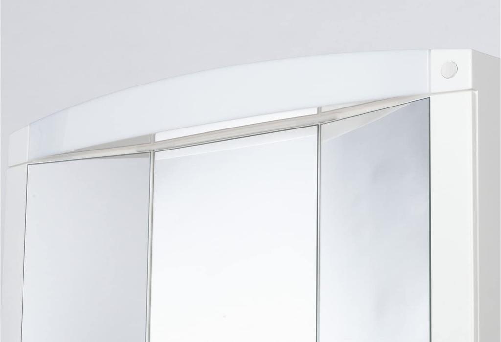 Cabinet with Mirror 76x58x18cm with Lighting and Socket , White Swing - High Quality