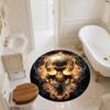 Fire and Smoke Skull  Round Area Rug,Carpet Rug for Living Room Bedroom Sofa Playroom Decor,Non-slip Floor Mat