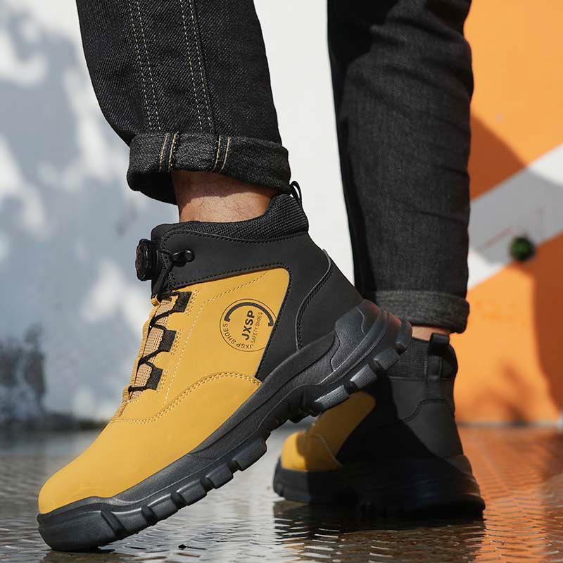 2025 Nové pracovní boty s otočným knoflíkem Pánské nepropíchnutelné Pánské bezpečnostní boty Ochranná obuv Nezničitelné Bezpečnostní boty s ocelovou špičkou