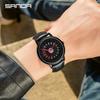 Sanda Men's Genuine Leather Strap Skeleton Dial Quartz Wristwatch – Creative, Casual, Waterproof Design.