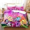 My Little Pony Povlak na peřinu Sada povlečení Přikrývky Královská velikost Bavlna 3D Dětská sada povlečení 3dílná 1 povlak na přikrývku