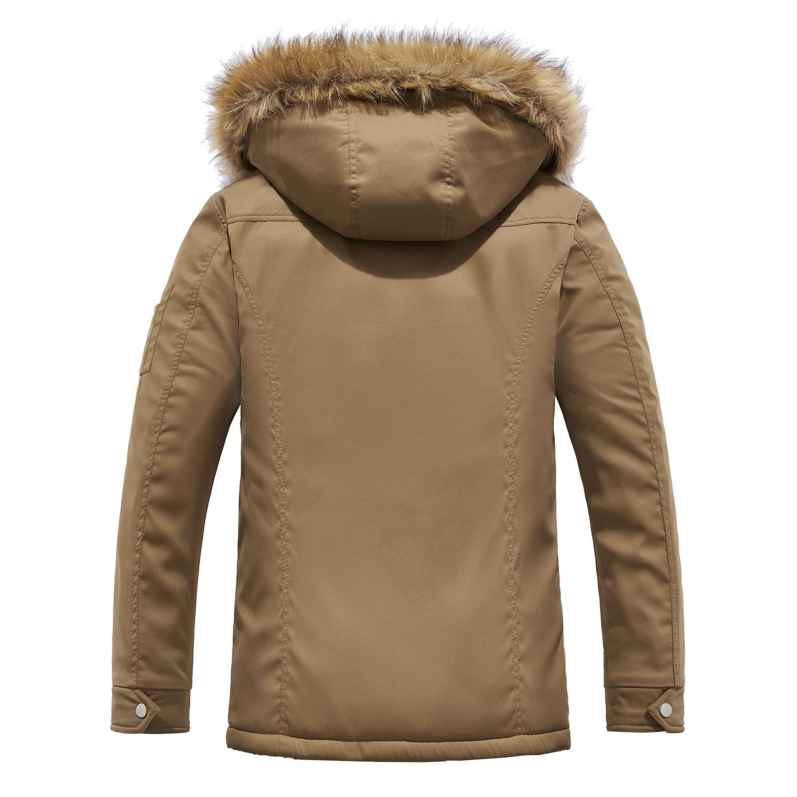 Зимнее водонепроницаемое теплое утолщенное пальто из искусственной овечьей шерсти — фото 4