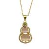2026 Retro New Chinese Pink Chalcedony Gourd Necklace Inlaid with Zircon Versatile Elegant Luxury Design Niche Collarbone Chain