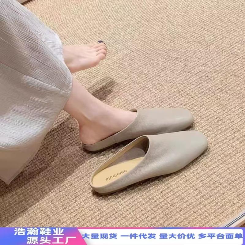 Baotou half slippers women's one foot soft surface soft sole comfortable half drag single shoes women's spring and summer